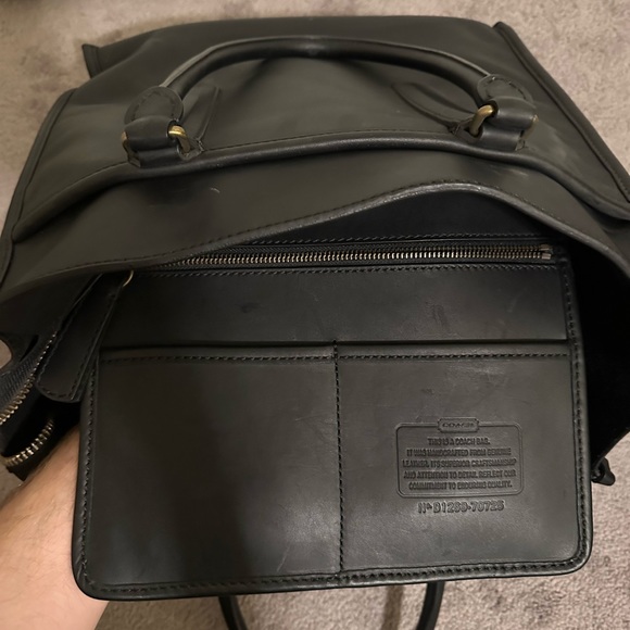 Authentic Black Leather COACH Tote Bag - Picture 8 of 10